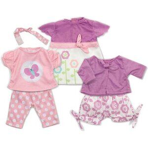 Doll Clothes Set for 12 to 18 Inch Dolls Mix Match Outfits 6 Piece Girls Toy
